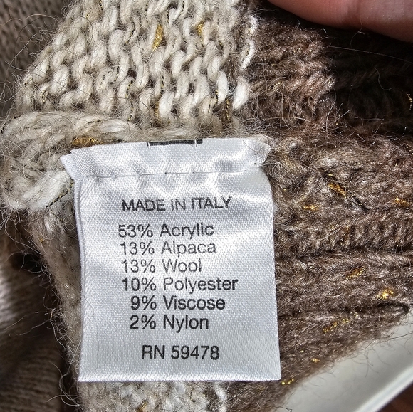 Mary Made in Italy Wool/Alpaca Knit Sweater - Picture 3 of 4